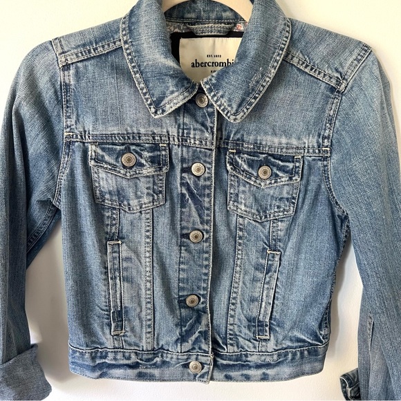 Abercrombie Classic Crop Jean Jacket, Adult XS and Kids XL - Picture 4 of 8
